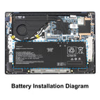 GD03XL battery installation diagram inside HP Envy x360 14 2-in-1 laptop chassis