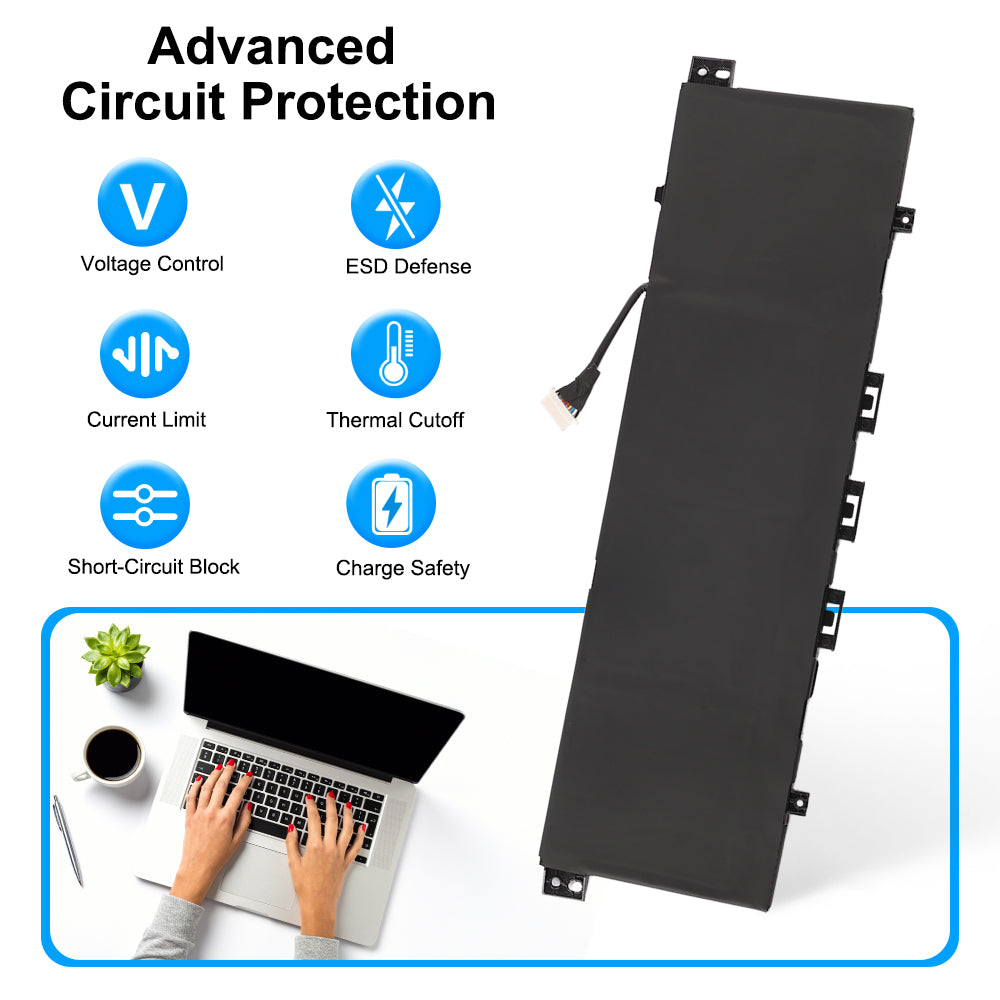 KC04XL battery with advanced circuit protection: voltage ESD current thermal short-circuit charge safety for HP Spectre Envy ultrabook replacement