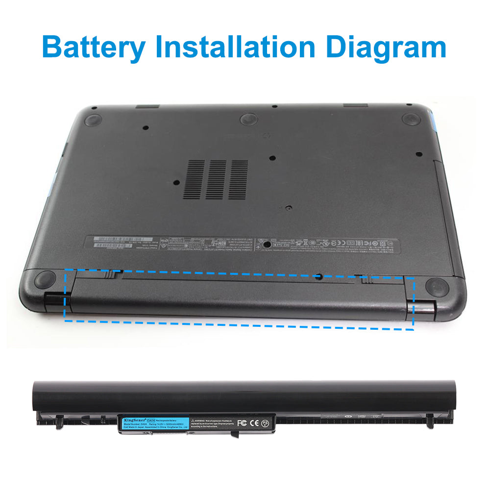 KingSener OA04 Laptop Battery For HP 14 15 TouchSmart Notebook series - Installation illustration
