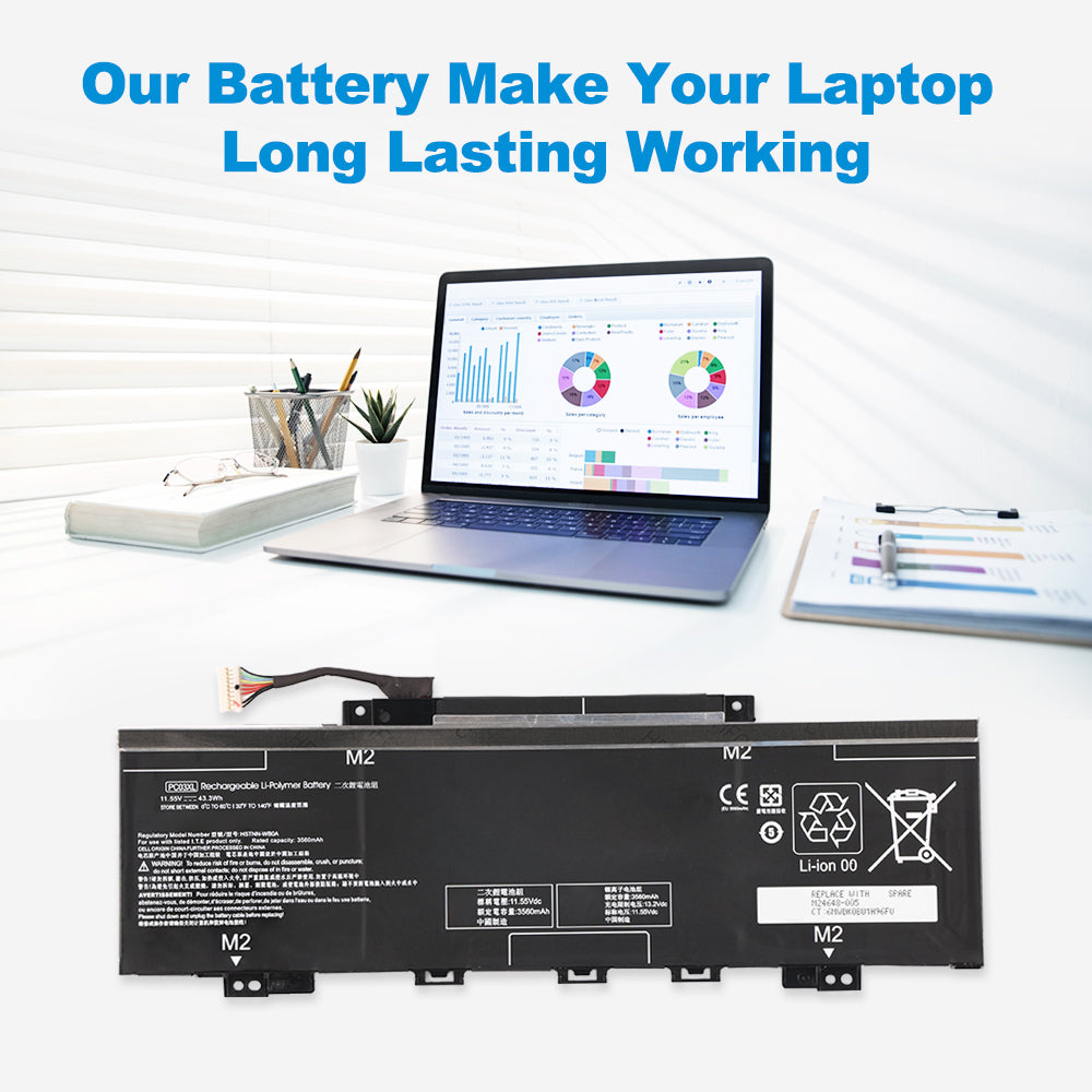 PC03XL Laptop Battery for HP Pavilion Aero 13 x360 14 15 Envy EliteBook