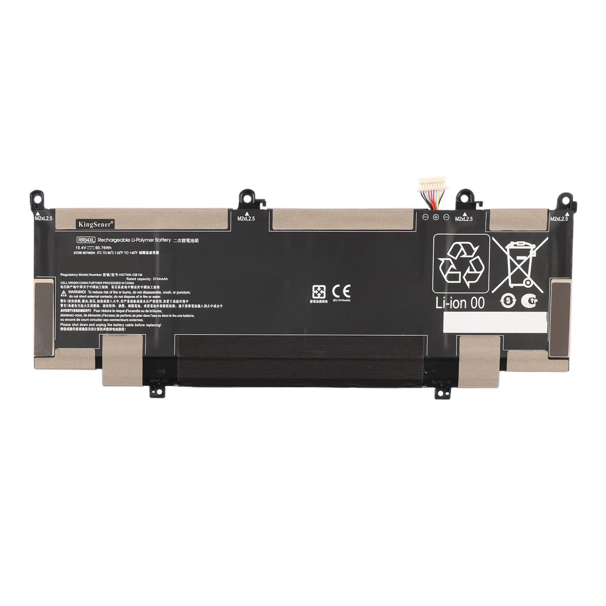 HP RR04XL replacement Li-polymer laptop battery 15.4V 60.76Wh white background product main image