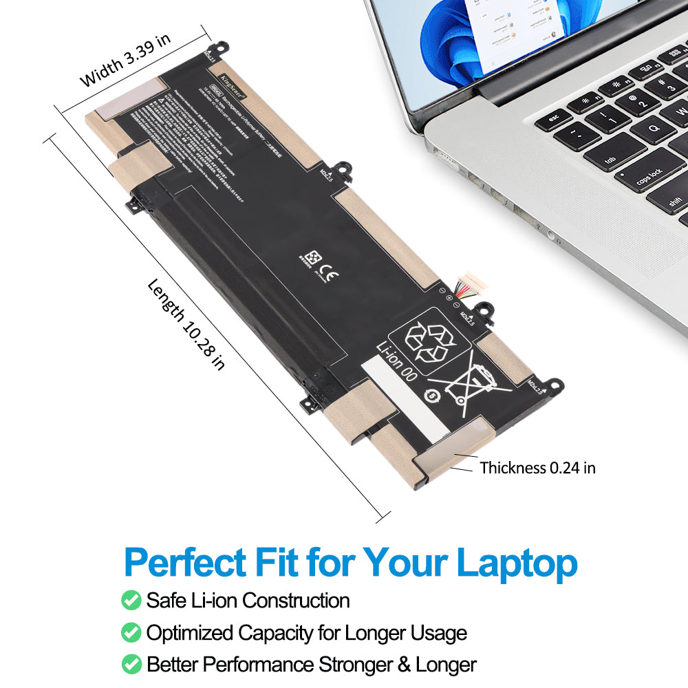 HP RR04XL replacement Li-polymer laptop battery 15.4V 60.76Wh dimensions 10.28 inch perfect fit for HP laptop