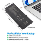 HP SH03XL replacement Li-ion laptop battery 11.55V 57.9Wh 5020mAh dimensions 10.31 inch perfect fit for HP laptop