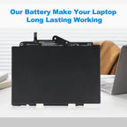 SN03XL KingSener battery make HP EliteBook laptop long lasting working, 11.4V 44Wh 3910mAh reliable replacement for office and business productivity