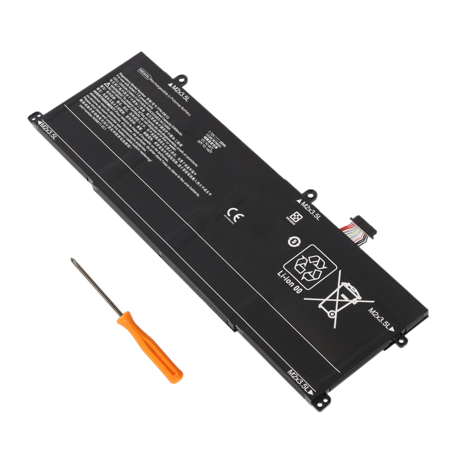 WE04XL 68Wh laptop battery comes with free screwdriver tool for easy DIY replacement in HP Pavilion Plus and Envy x360