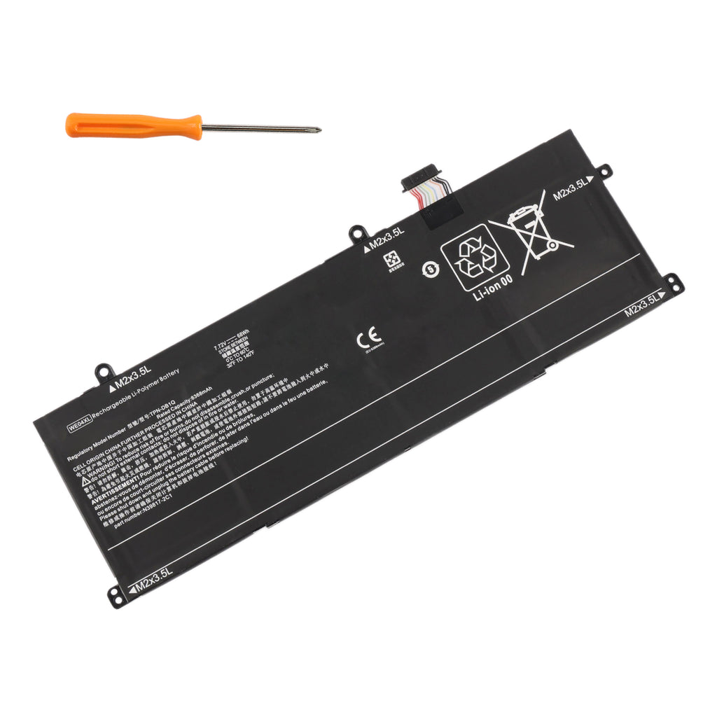 WE04XL 68Wh laptop battery comes with free screwdriver tool for easy DIY replacement in HP Pavilion Plus and Envy x360