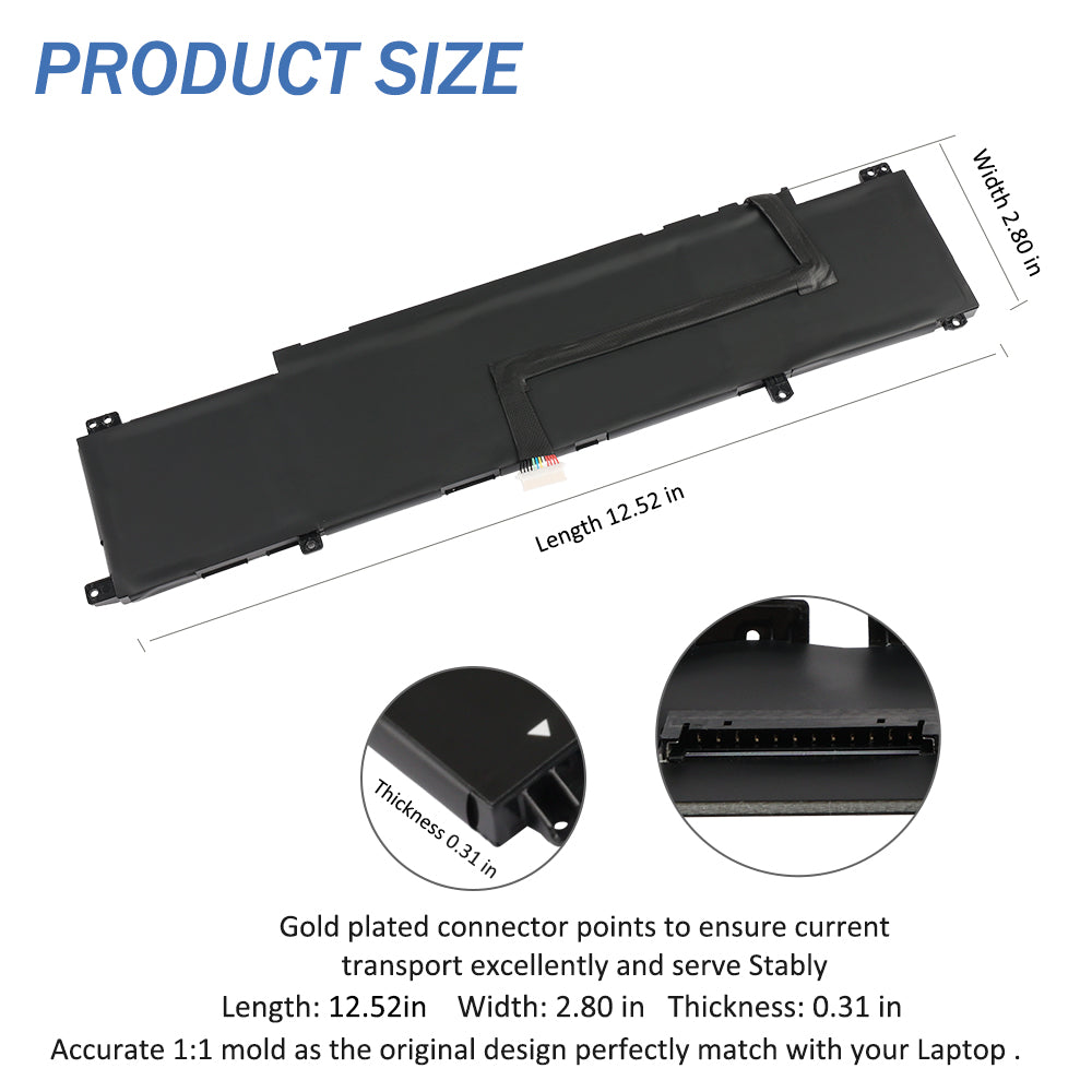 LUSONBAY WK04XL Replacement Battery For HP OMEN 16-b 16-c Gaming Laptop HSTNN-IB9V - Product Size