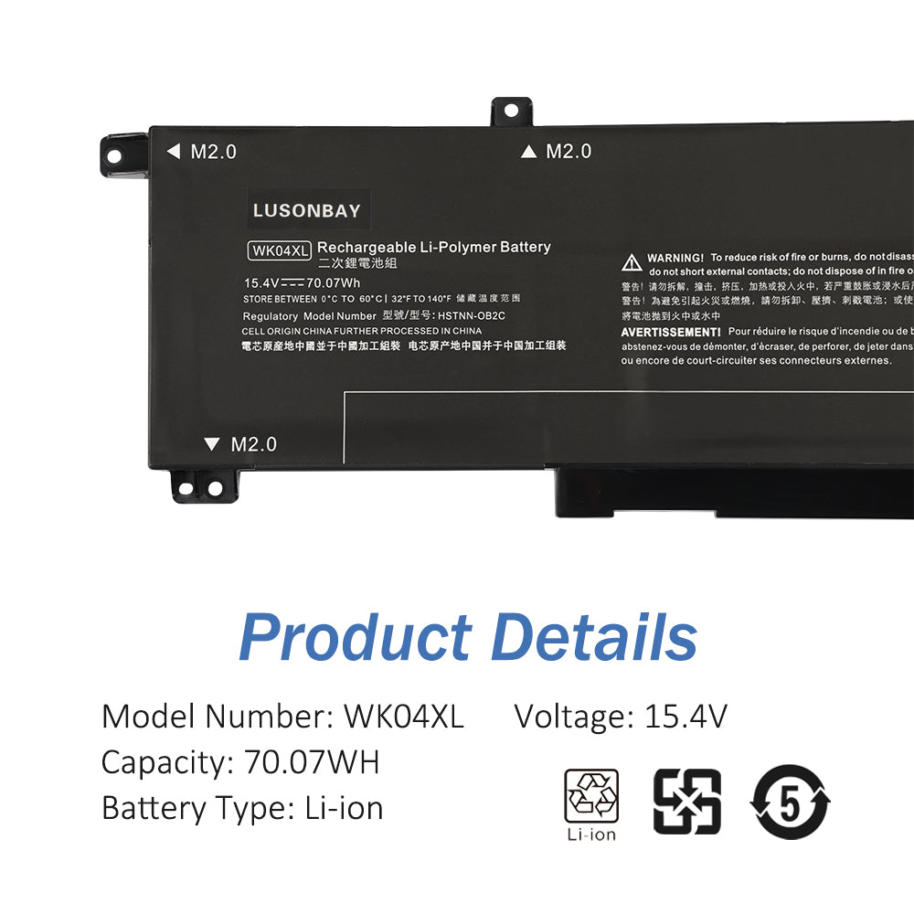LUSONBAY WK04XL Replacement Battery For HP OMEN 16-b 16-c Gaming Laptop HSTNN-IB9V - Product Details