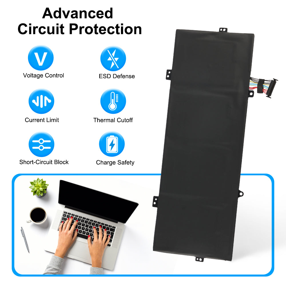 HB4593R1ECW-22A Huawei MateBook 14 battery advanced circuit protection icons, voltage control ESD defense current limit thermal cutoff short-circuit block