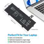 HB4593R1ECW-22A Huawei MateBook 14 battery dimensions 10.20 x 3.62 x 0.16 inches, size diagram with laptop compatibility check, safe Li-ion construction