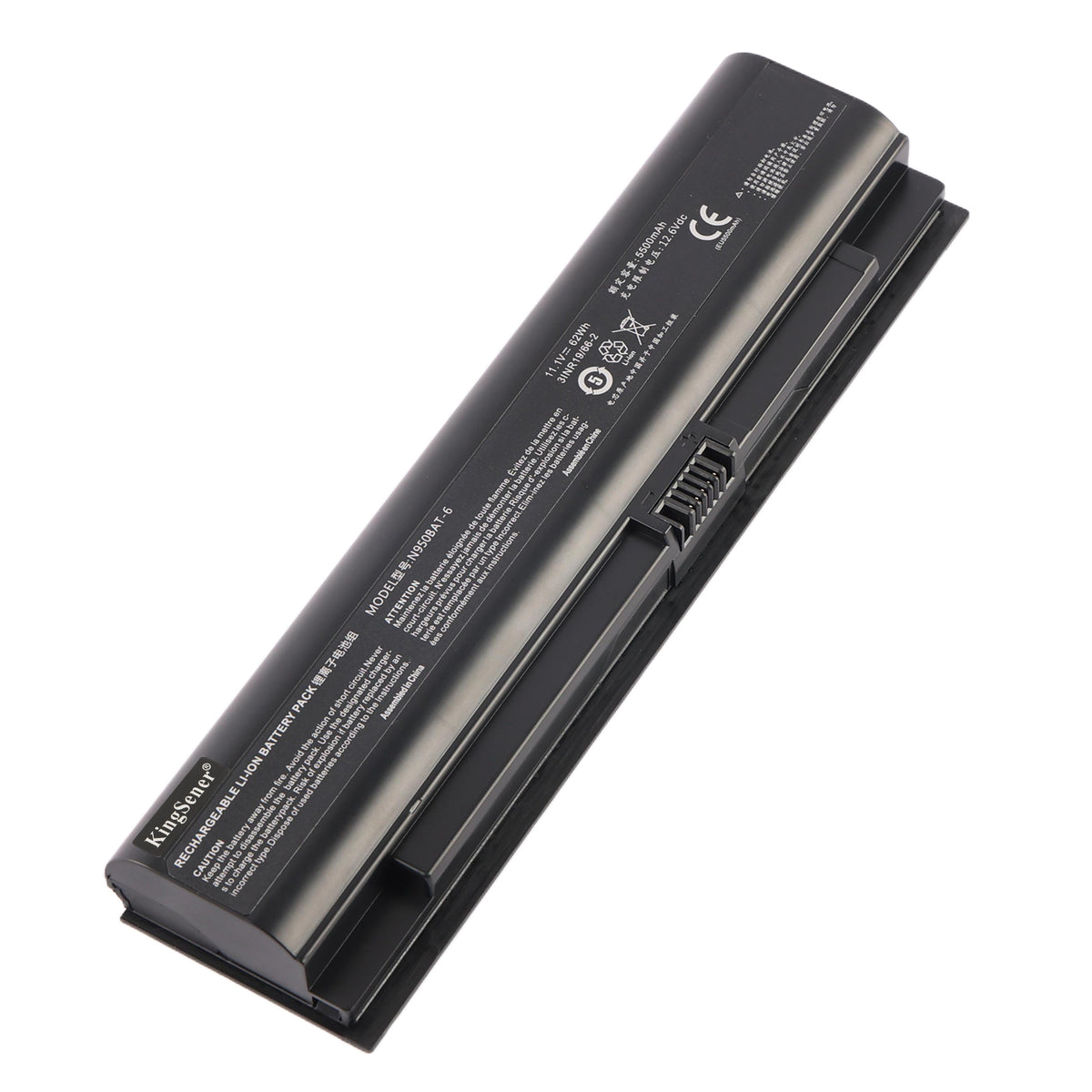 N950BAT-6 replacement Li-ion laptop battery 11.1V 62Wh 5500mAh white background product main image