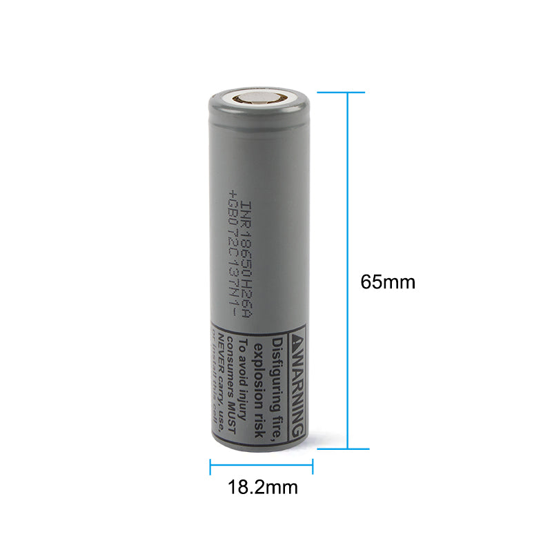 INR18650H26A 2500mAh 3.6V Li-ion Rechargeable Battery Cell – 22A High Drain