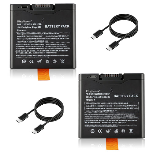 2PCS FG4CELL21700X(2S2P) Replacement Battery For JBL PartyBox Stage 320 Xtreme 4 - Front View on White