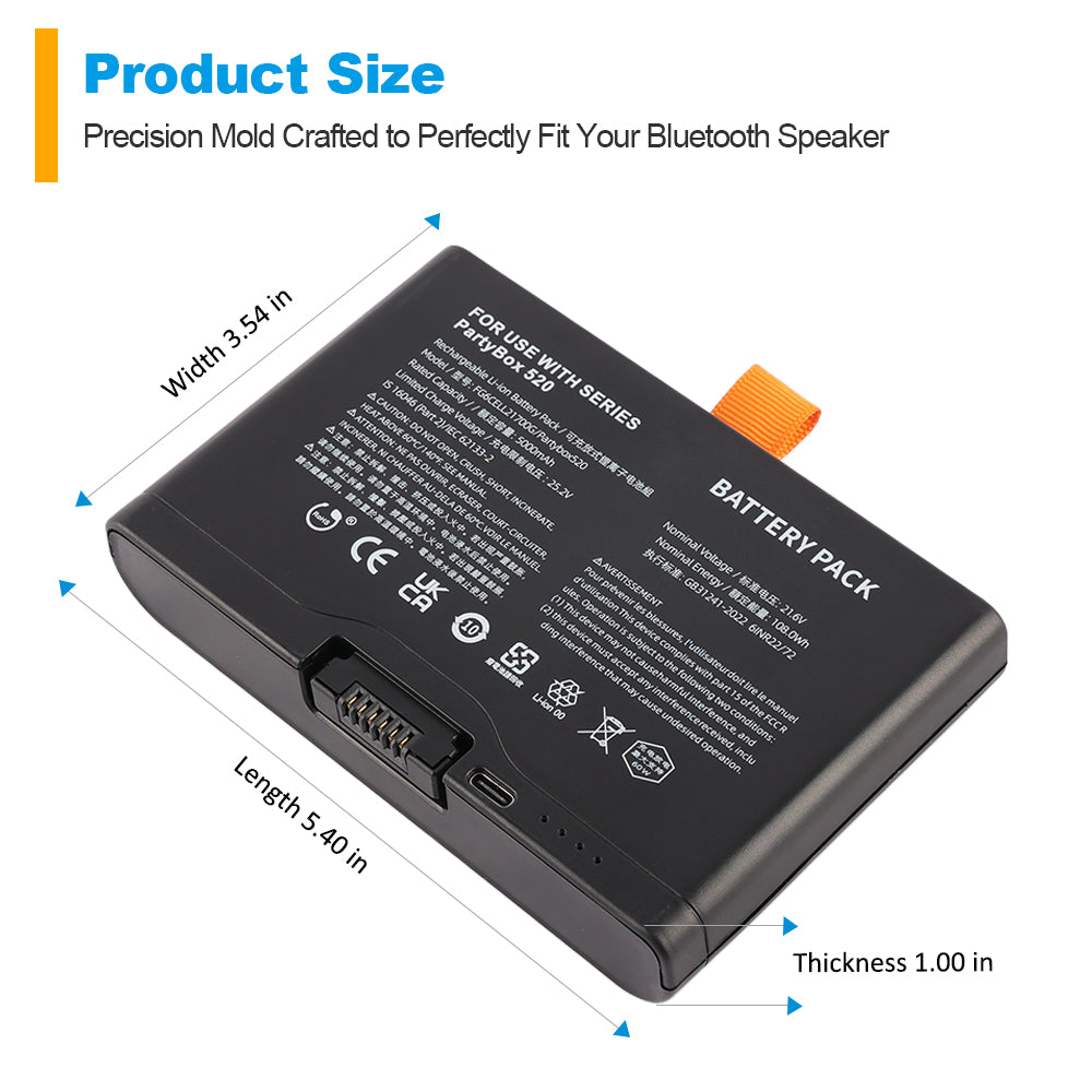 JBL-FG6CELL21700G-21.6V-108Wh-Speaker-Battery