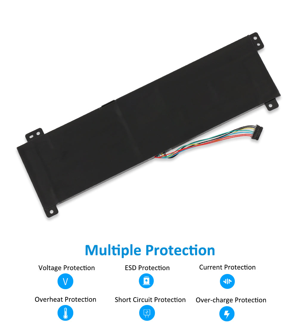 L17L2PB3 Replacement Laptop Battery for Lenovo, , side profile highlighting the slim form factor.