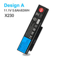 X230 Laptop Battery for Lenovo ThinkPad, 11.1V 94Wh, L-shaped unit with a red 44++ sticker and blue label