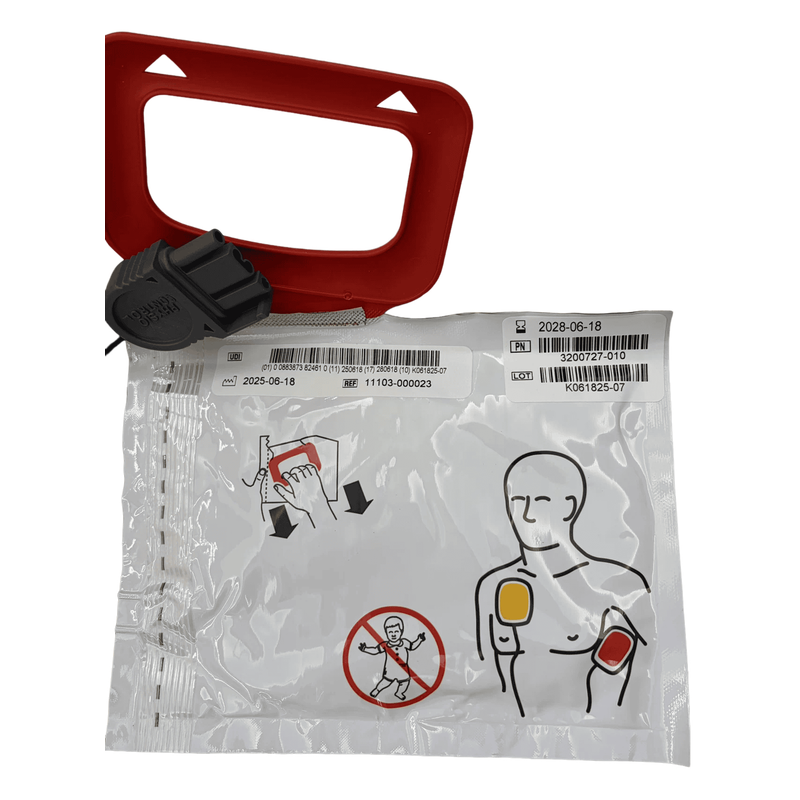 Sealed LIFEPAK CR adult electrode pads, PN 3200727-010, plug-in replacement AED pads for Physio-Control LIFEPAK CR Plus