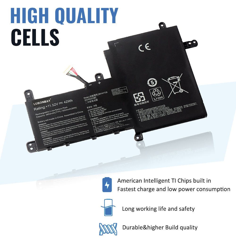 B31N1729 high quality cells for Asus VivoBook S15 S530F, American intelligent TI chips built-in for fast charge safety