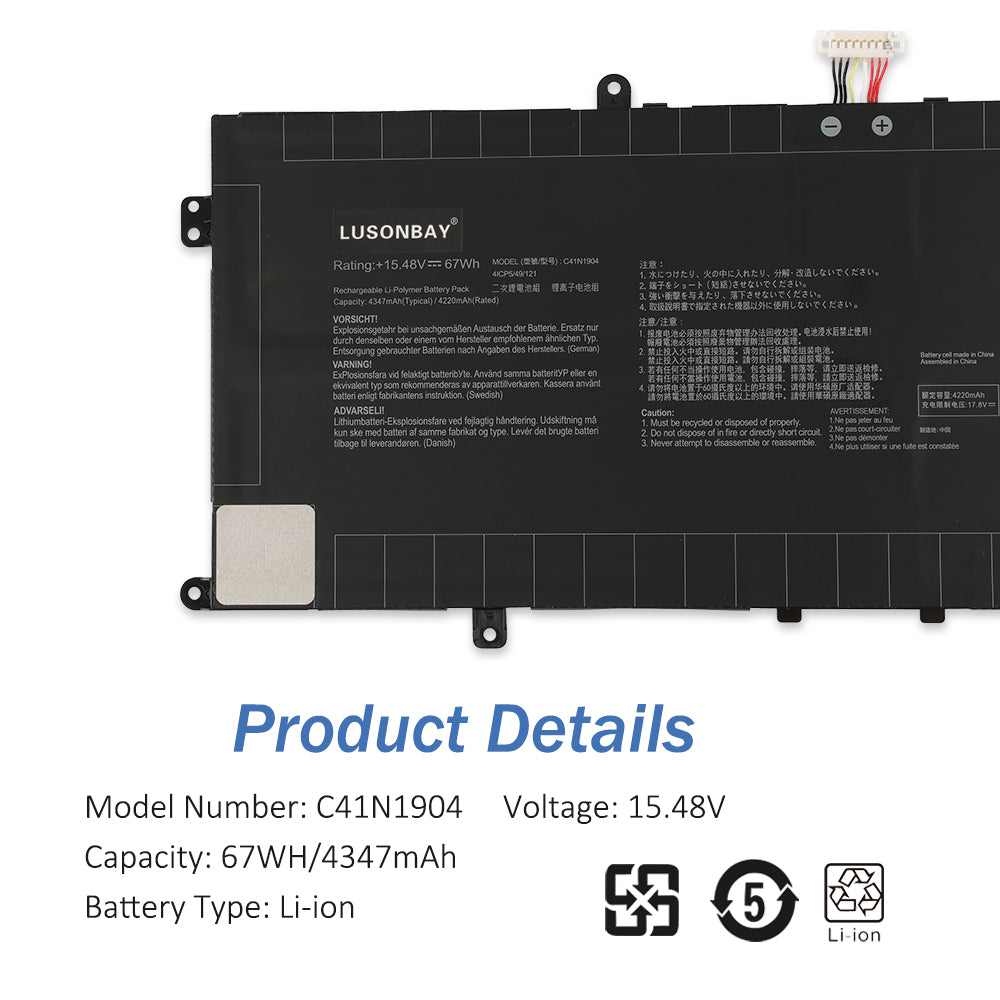 LUSONBAY C41N1904 Replacement Battery For ASUS ZenBook 14 UX425UA UM425IA UX425EA - Product Details