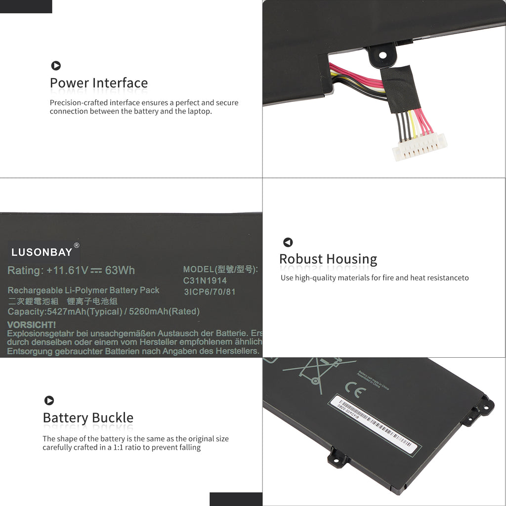 LUSONBAY C31N1914 Laptop Battery for Asus ZenBook 13 UX425UG 14 UX435EA UX435EA-A5007T - Detail showcase