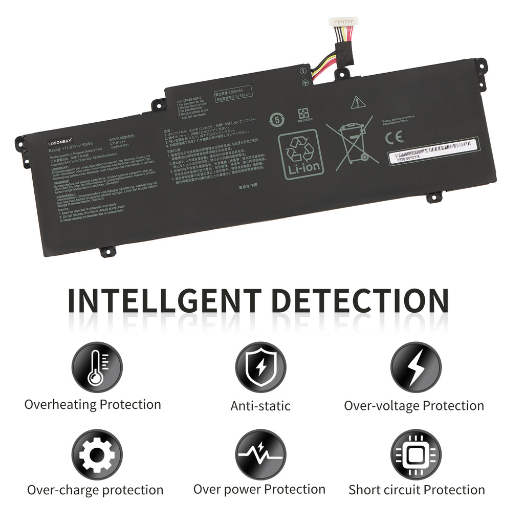 LUSONBAY C31N1914 Laptop Battery for Asus ZenBook 13 UX425UG 14 UX435EA UX435EA-A5007T - Intellgent Detection