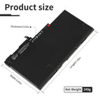 LUSONBAY CM03XL Battery For HP EliteBook 840 G1 G2 745 850 G1 G2 HSTNN-IB4R - Product Size