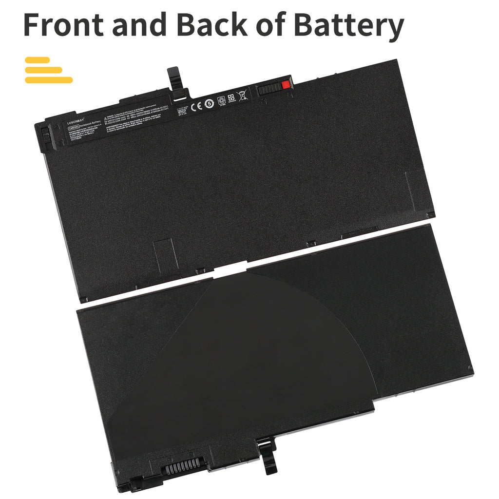 LUSONBAY CM03XL Battery For HP EliteBook 840 G1 G2 745 850 G1 G2 HSTNN-IB4R - Front and back of the battery