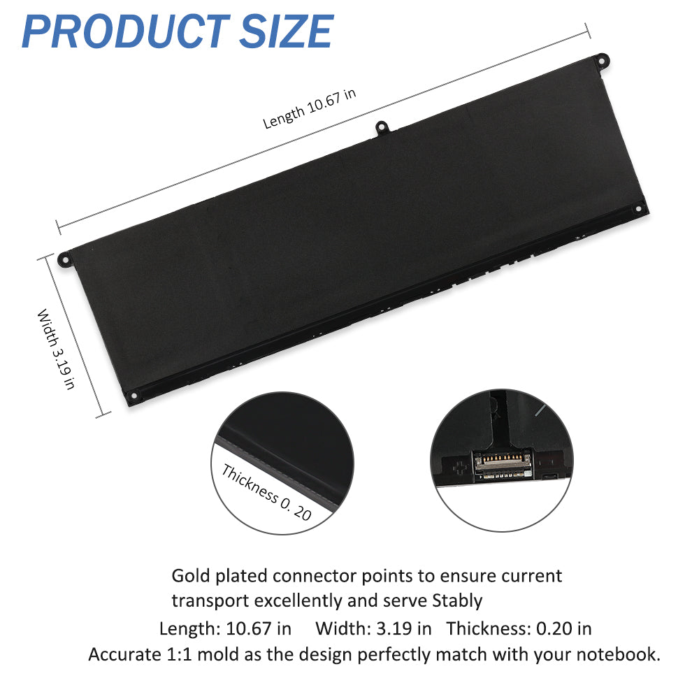 LUSONBAY V6W33 Laptop Battery For Dell Vostro 16 5620 5625 series - Product Size