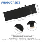 ZG06XL HP ZBook Studio battery dimensions 11.81 x 3.50 x 0.31 inches, gold plated connector detail close-up