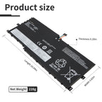 L17M4P71 Battery Size Dimensions 10.04in x 3.82in x 0.20in, Net Weight 228g for Lenovo ThinkPad X1 Yoga 3rd Gen
