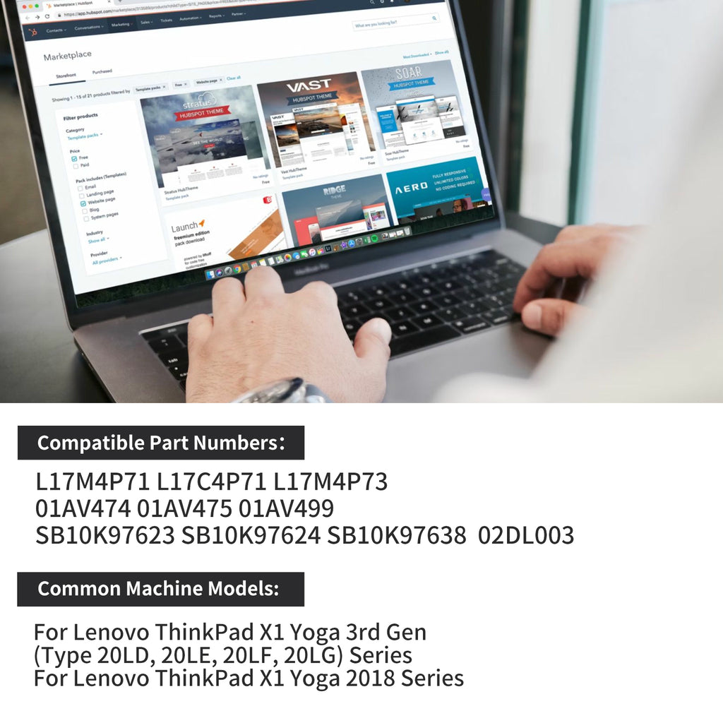 L17M4P71 L17C4P71 Compatible Part Numbers for Lenovo ThinkPad X1 Yoga 3rd Gen 20LD 20LE 2018 Series
