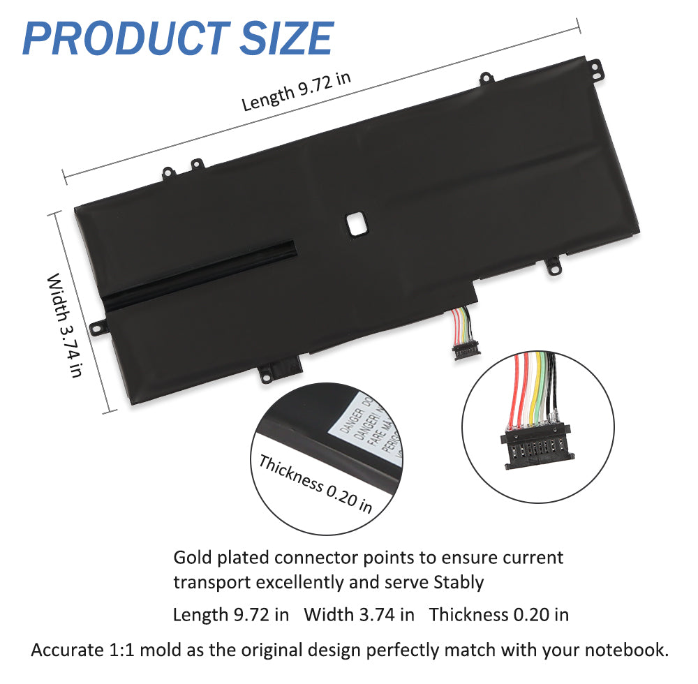 LUSONBAY L18C4P71 Battery For Lenovo ThinkPad X1 Carbon 7th 8th Gen Series - Product Size
