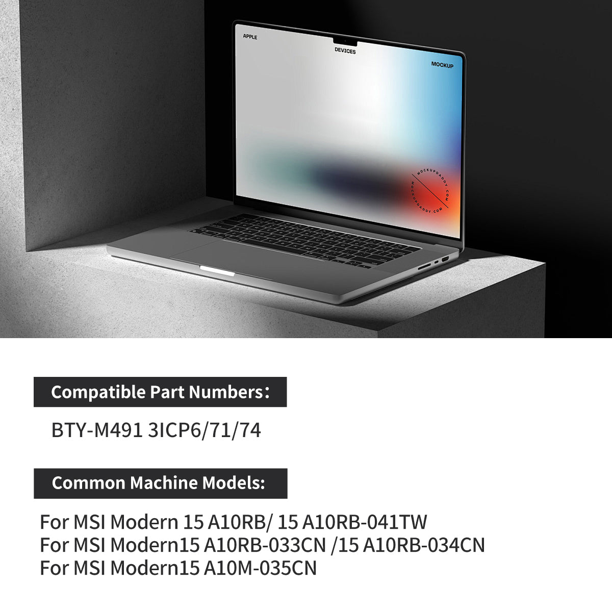 LUSONBAY BTY-M491 Laptop Battery For MSI Modern 15 A10RB A10RB-041TW A10RB-033CN A10RB-034CN - Compatible Laptop Model