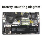 LUSONBAY BTY-M491 Laptop Battery For MSI Modern 15 A10RB A10RB-041TW A10RB-033CN A10RB-034CN - Battery Moounting Diagram