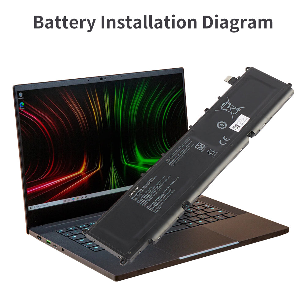 LUSONBAY RC30-0370 Battery For Razer Blade RZ09-0427 NEA3-R3U1 PEA3-R3U1 Series - Battery Installation Diagram