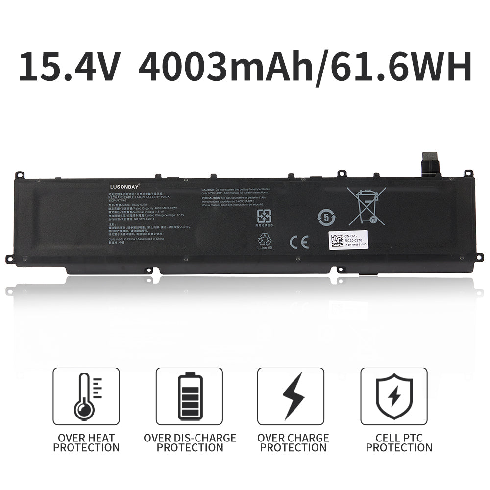 LUSONBAY RC30-0370 Battery For Razer Blade RZ09-0427 NEA3-R3U1 PEA3-R3U1 Series - 15.4V 4003mAh/61.6WH