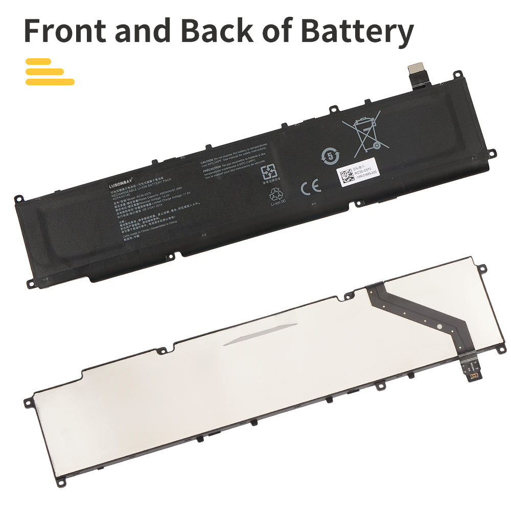 LUSONBAY RC30-0370 Battery For Razer Blade RZ09-0427 NEA3-R3U1 PEA3-R3U1 Series - Front and back of the battery