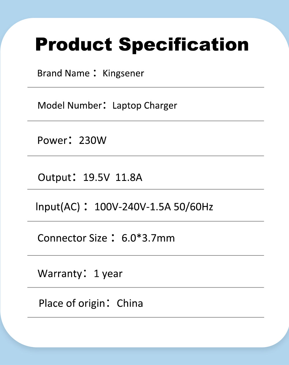 Laptop-Charger-19.5V-11.8A6.0x3.7mm