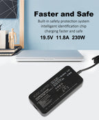 19.5V 11.8A 230W Para ASUS aorus 15-XA 15-WA 15-W9 15-X9 15-SA 17-SA 17-WA Adaptador AC