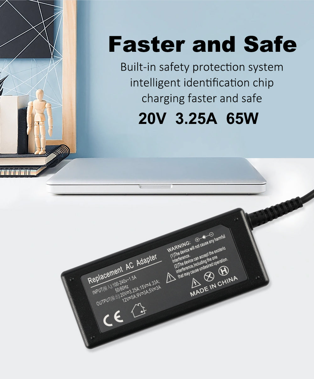 Universal Laptop Charger for Lenovo ThinkPad 65 Watt 20V 3.25A Type-C USB AC Adapter ADLX65YDC2A ADLX65YLC3D