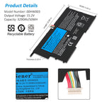 00HW003 Laptop Battery for Lenovo, 15.2V 50Wh, showing black unit with labels and two repair screwdrivers