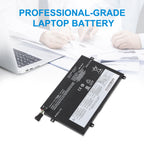 01AV413 rechargeable battery for Lenovo E470 series, 4080mAh capacity, top view showing mounting tabs and 4-wire connector.