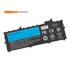01AV430 battery for Lenovo ThinkPad X1 Carbon 5th 6th Gen 2017 2018, 11.58V 4920mAh 57Wh Li-ion, angled view with one orange screwdriver