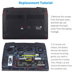 L14M4PB0 Replacement Laptop Battery for Lenovo, 4050mAh, top view of the battery showing screw holes and safety labels.