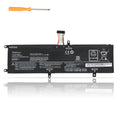 L14M4PB0 Replacement Laptop Battery for Lenovo, 4050mAh, front view of slim black internal battery with connector wires.