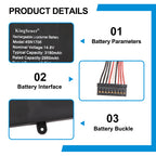 45N1706 Laptop Battery for Lenovo, 14.8V 47Wh, showing technical specs and multi-language warning labels