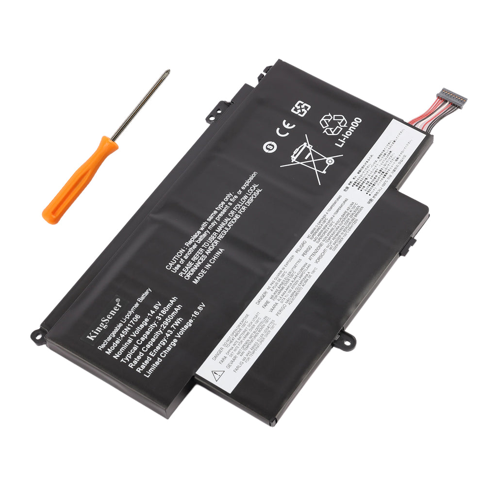 45N1706 Laptop Battery for Lenovo, 14.8V 47Wh, showing technical specs and multi-language warning labels