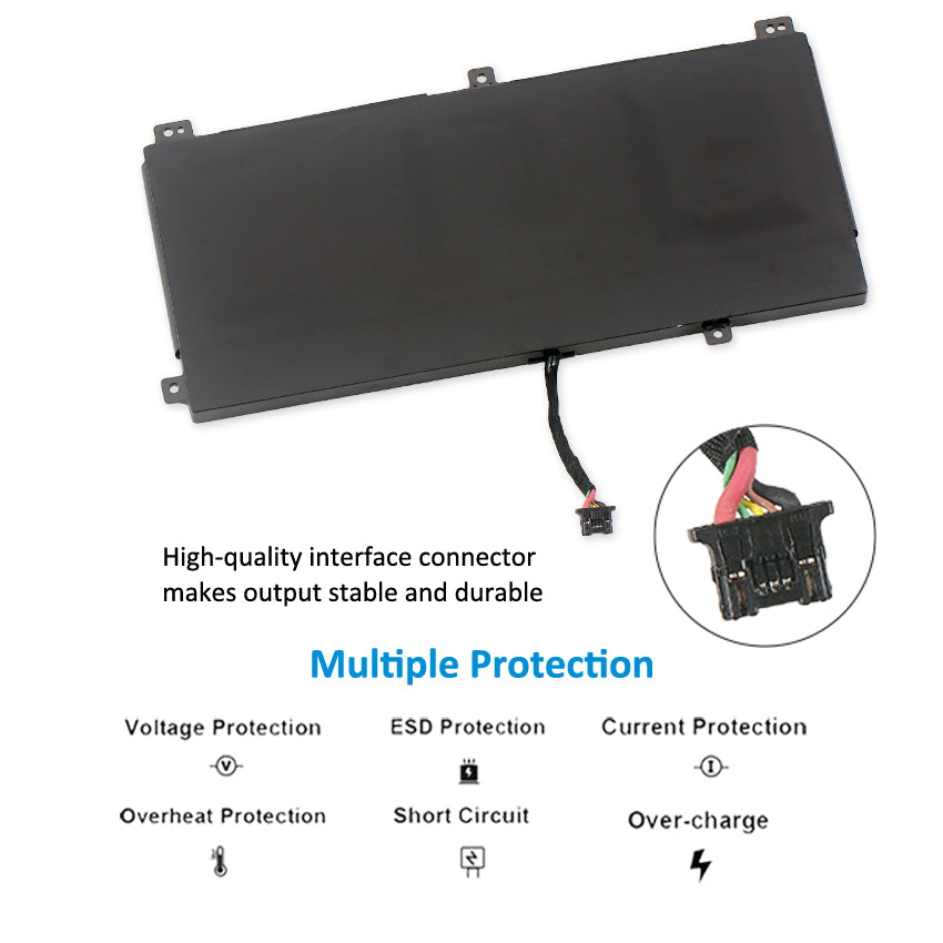 45N1741 Replacement Laptop Battery for Lenovo, 3990mAh, side profile highlighting the slim form factor.