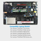 45N1741 Replacement Laptop Battery for Lenovo, 3990mAh, rear view showing the smooth surface and structural design.