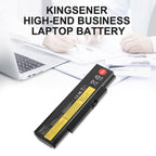 E555 rechargeable battery pack for Lenovo E555, 48Wh stable power, front view showing multilingual warning labels and connector.